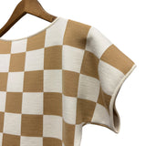 Loewe Wool Checkered Brown/Ivory Top