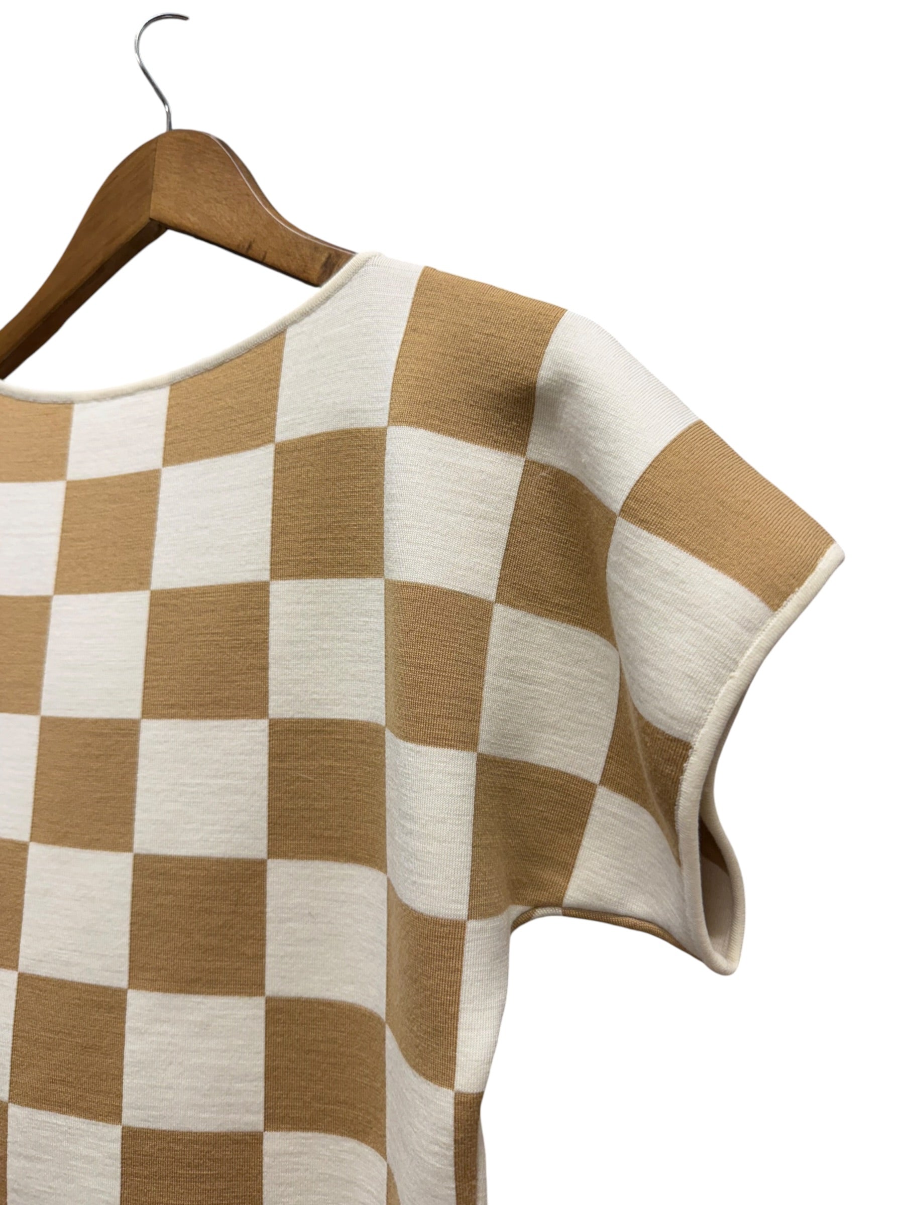 Loewe Wool Checkered Brown/Ivory Top