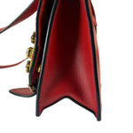 Miu Miu Red Leather Lady Jeweled Flap Bag