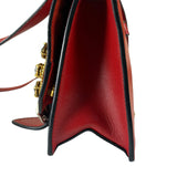 Miu Miu Red Leather Lady Jeweled Flap Bag