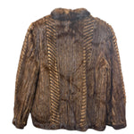 Vintage Chocolate Brown Mink Stripped Fur Coat
