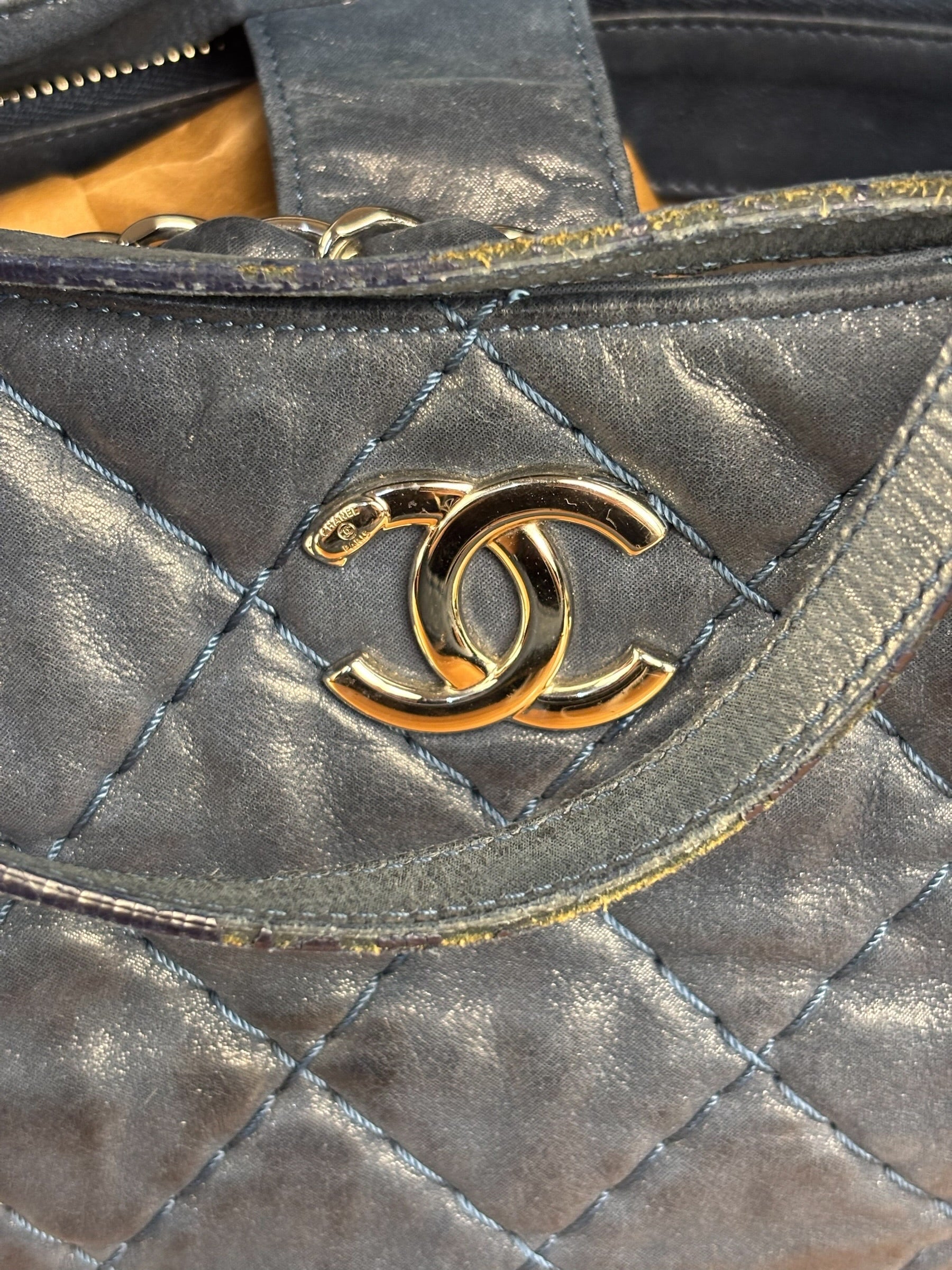 Chanel Navy Iridescent Sea Hit Tote 2012