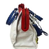 Balenciaga White Multicolor Moto 2Way City Bag
