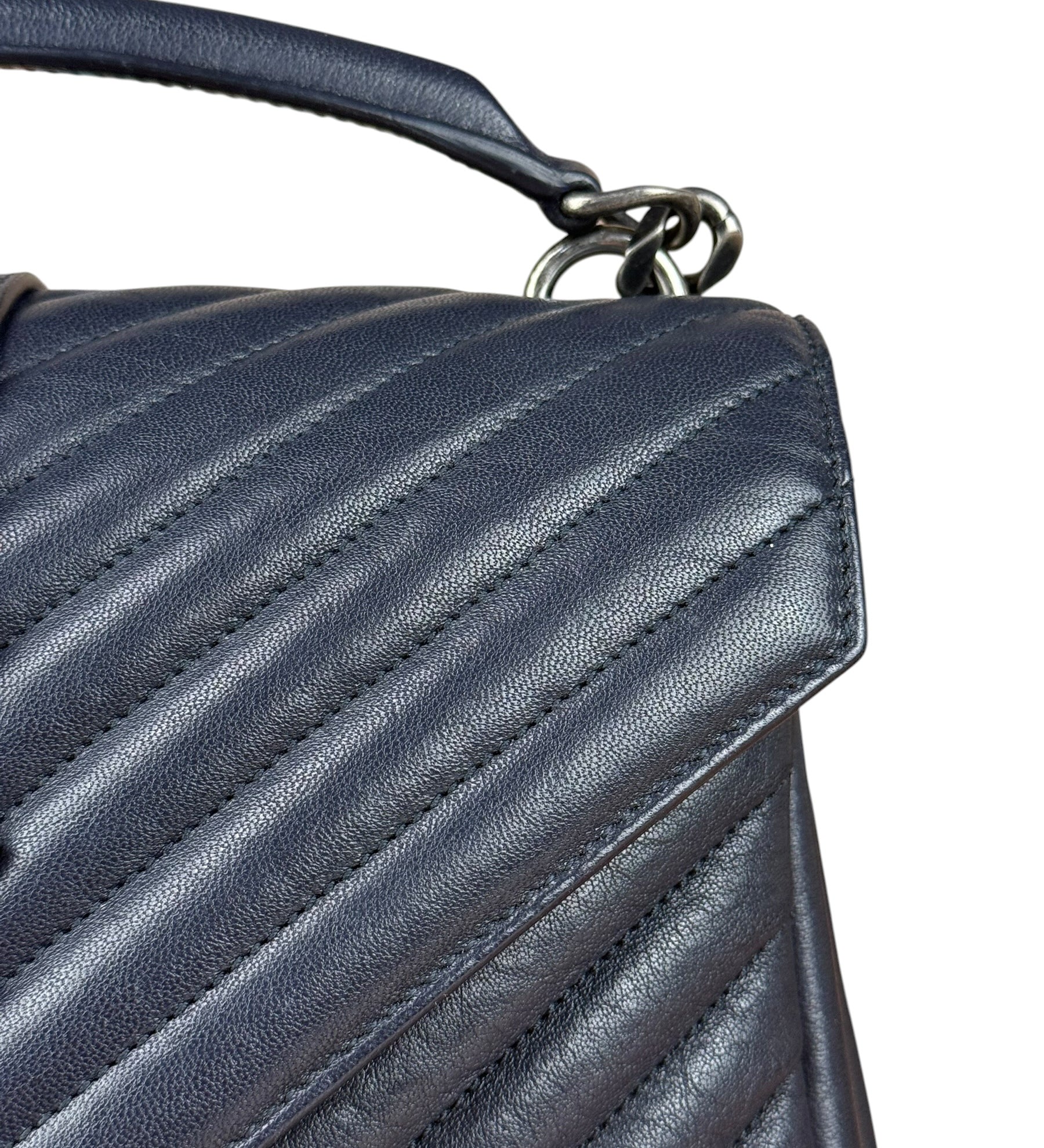 YSL Navy Chevron M College 2Way Bag