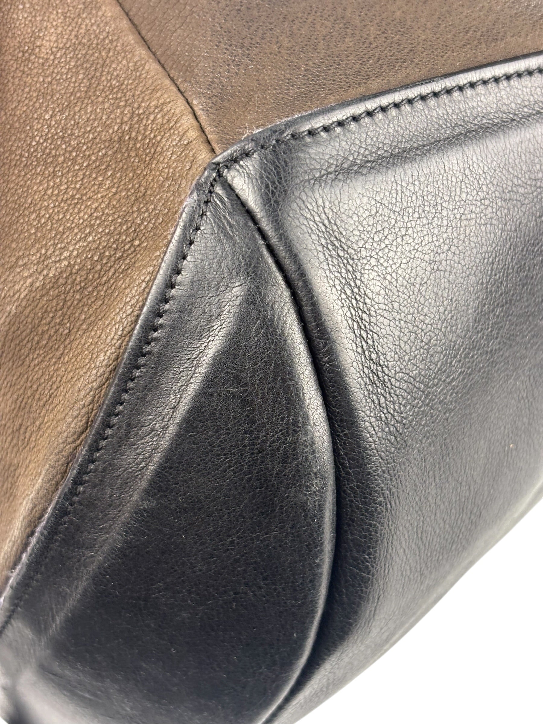 Celine Brown/Black Leather Bowling Bag