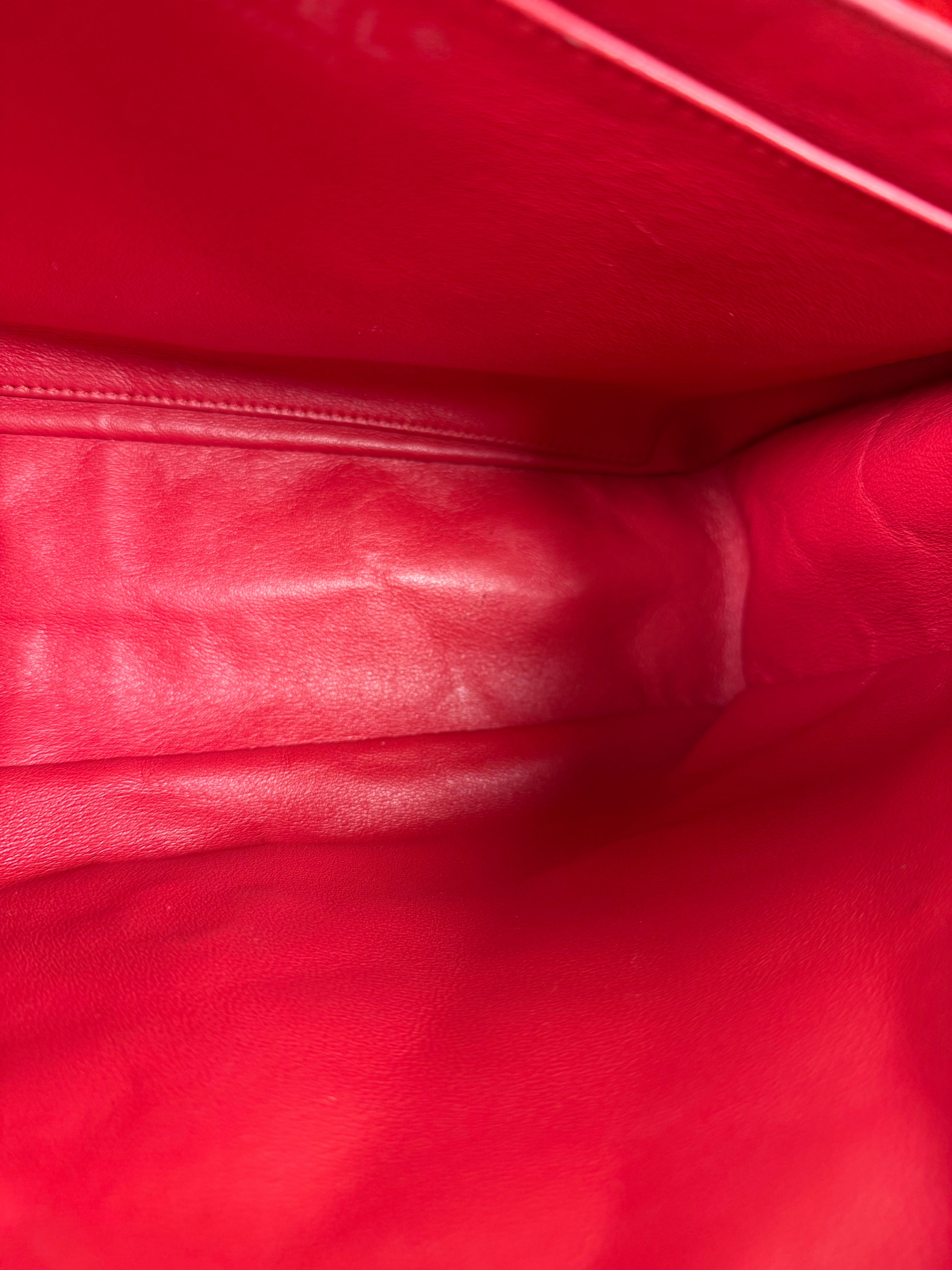 Chanel Red Quilted Caviar Leather Flap Bag 2008