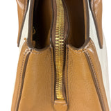 Miu Miu Beige/Brown Bicolor Leather Madras Handbag