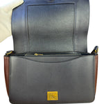 Celine Navy Blue/Burgundy Medium Frame Shoulder Bag