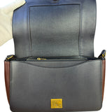 Celine Navy Blue/Burgundy Medium Frame Shoulder Bag
