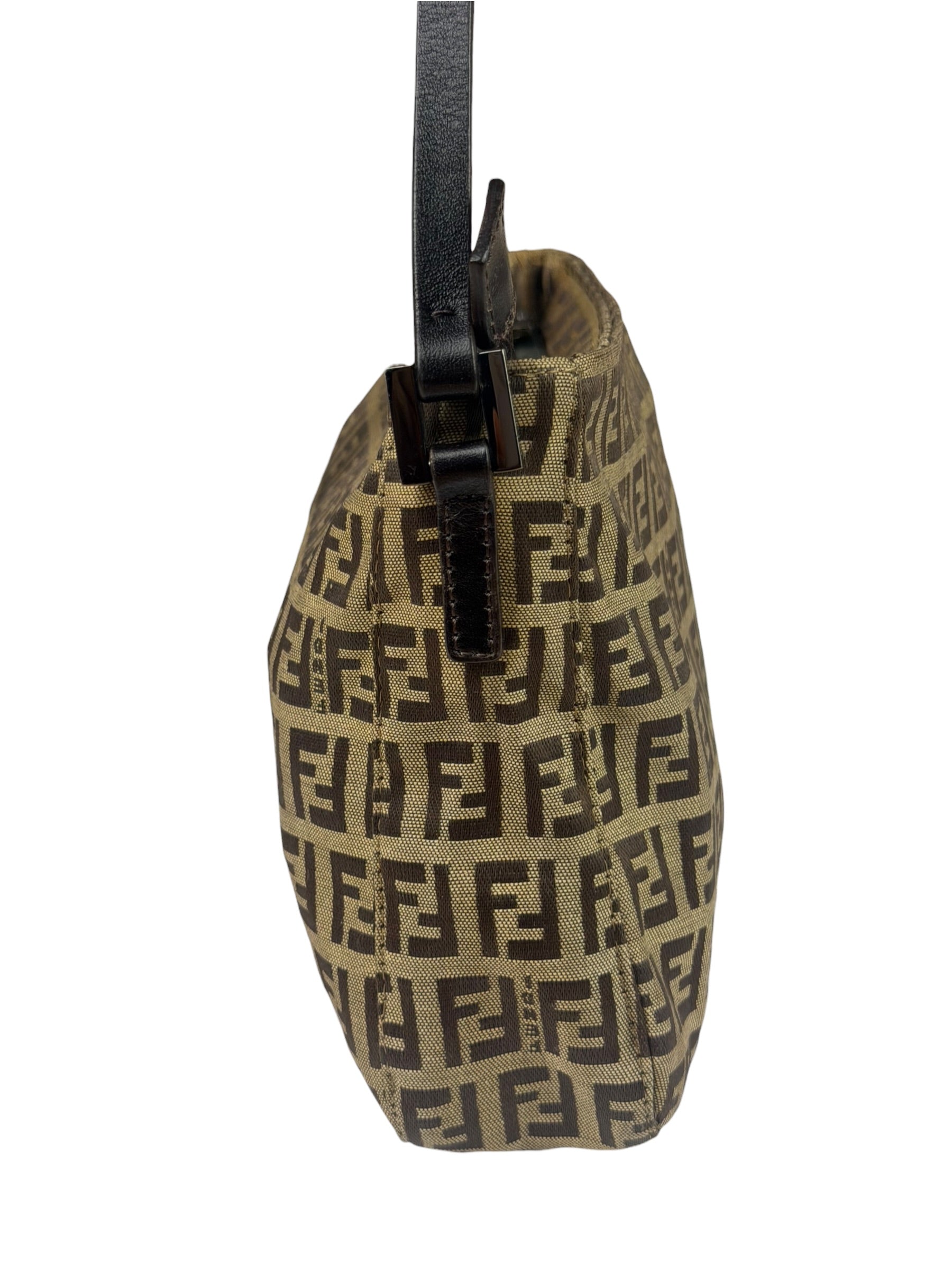 Fendi Vintage Brown Zucca Shoulder Bag