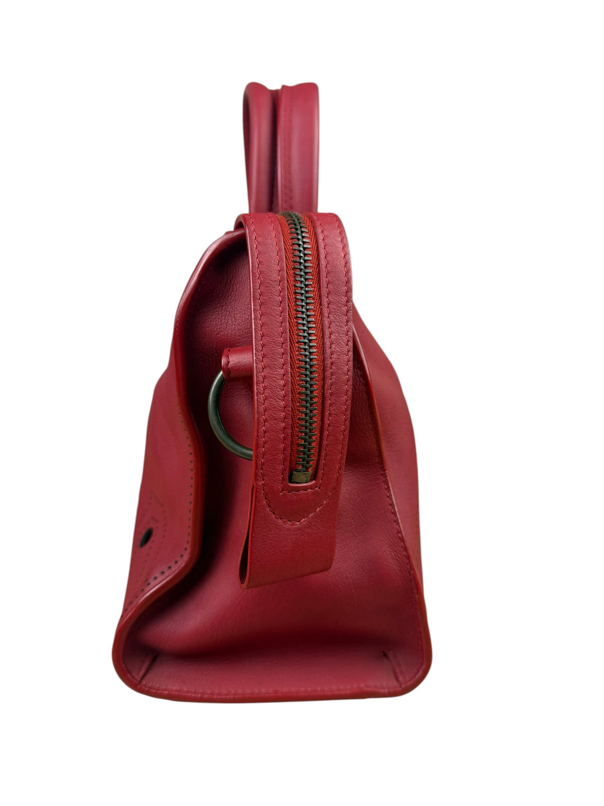 Balenciaga Red Leather Blackout City Two-Way Bag