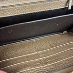 Gucci Bronze Metallic Leather Bamboo Long Zippy Wallet