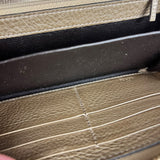 Gucci Bronze Metallic Leather Bamboo Long Zippy Wallet