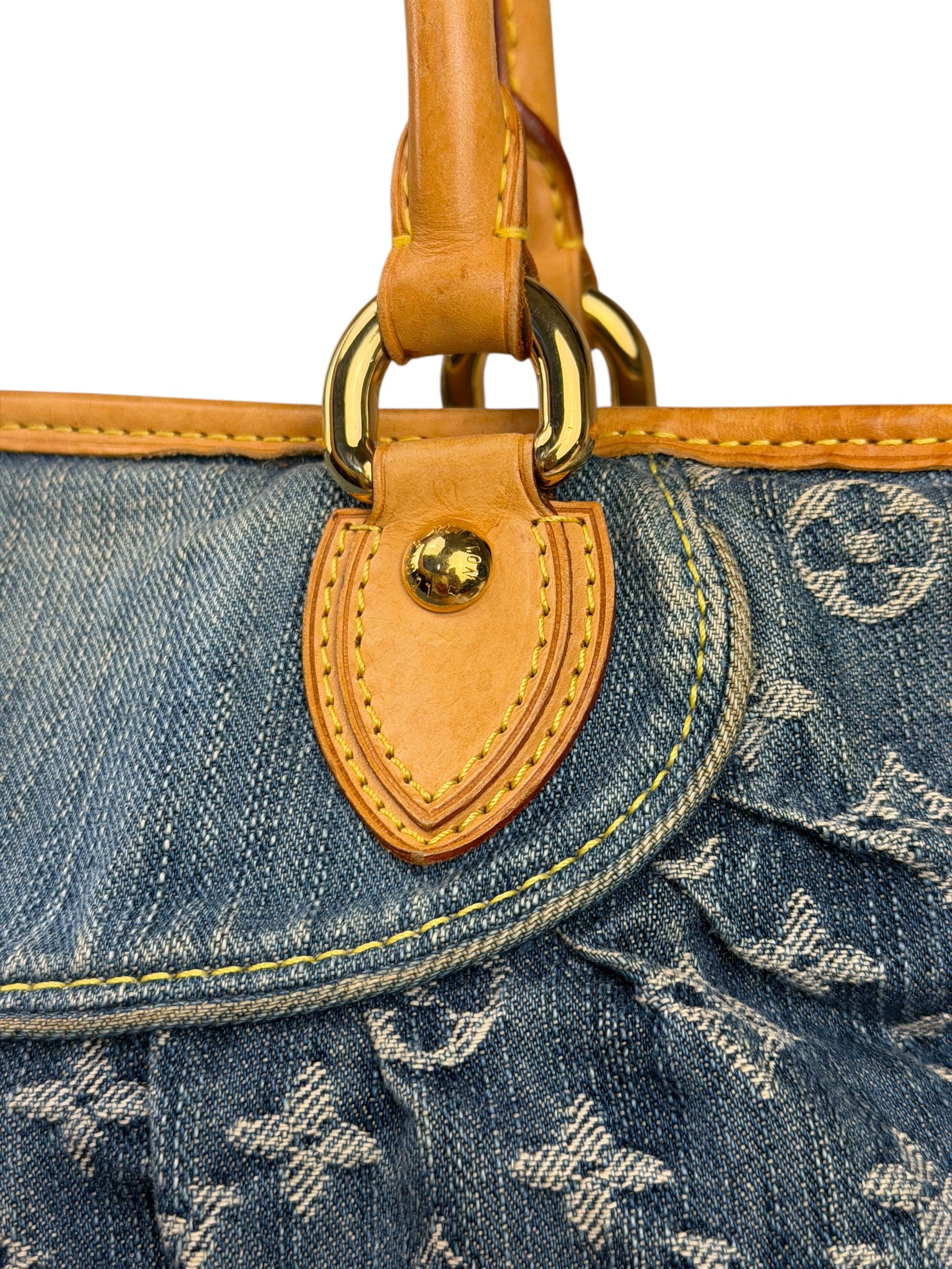 Louis Vuitton Denim/Leather Trim Monogram Neo Cabby Handbag