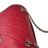 Chanel Red Quilted Leather CC Curvy Flap Bag 2015