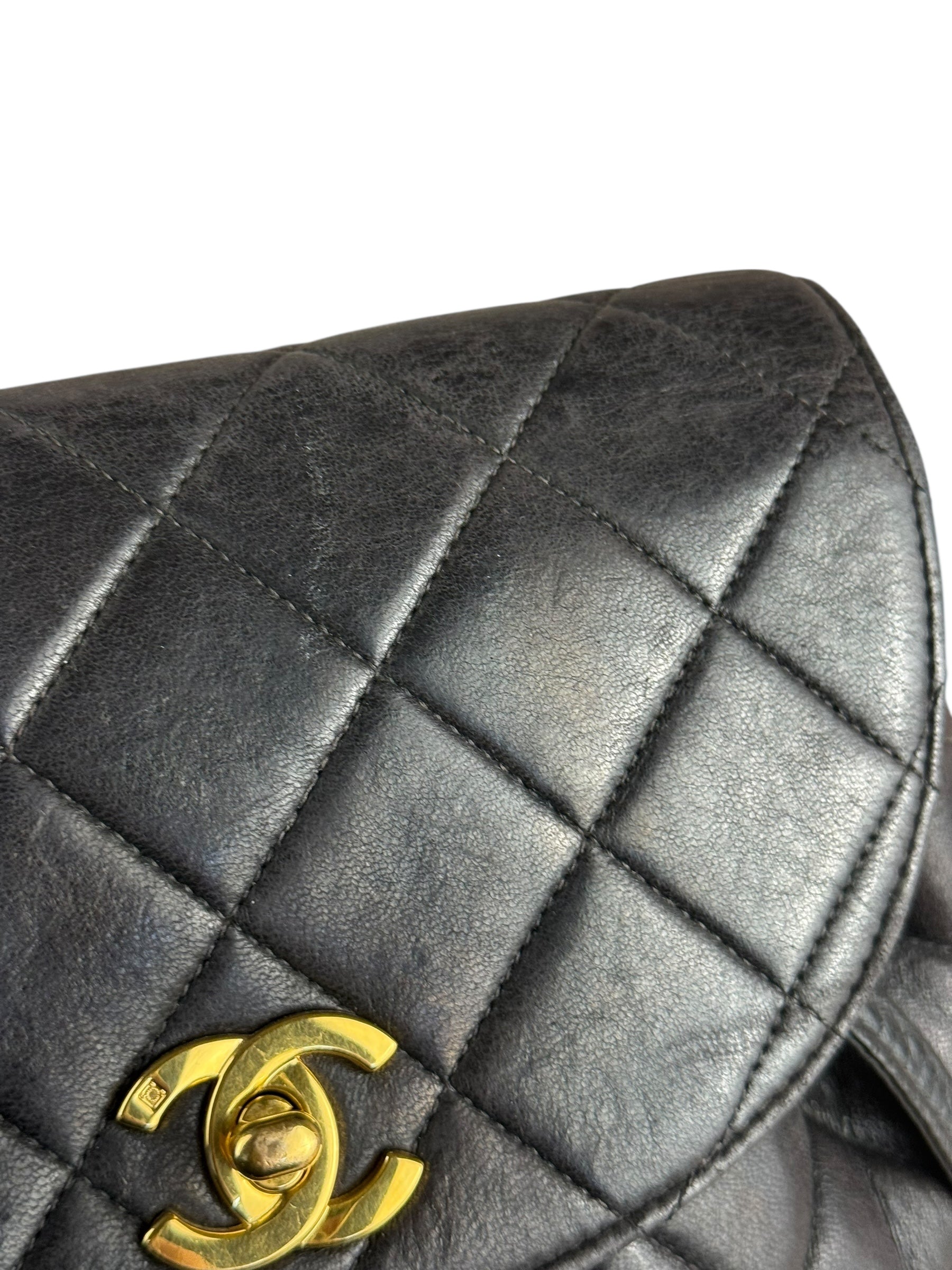 Chanel Black Quilted CC Duma Leather Backpack '97