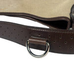 Gucci Brown/Beige Leather Trim Reins Canvas Web Hobo Bag
