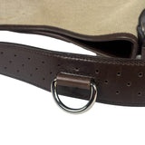 Gucci Brown/Beige Leather Trim Reins Canvas Web Hobo Bag