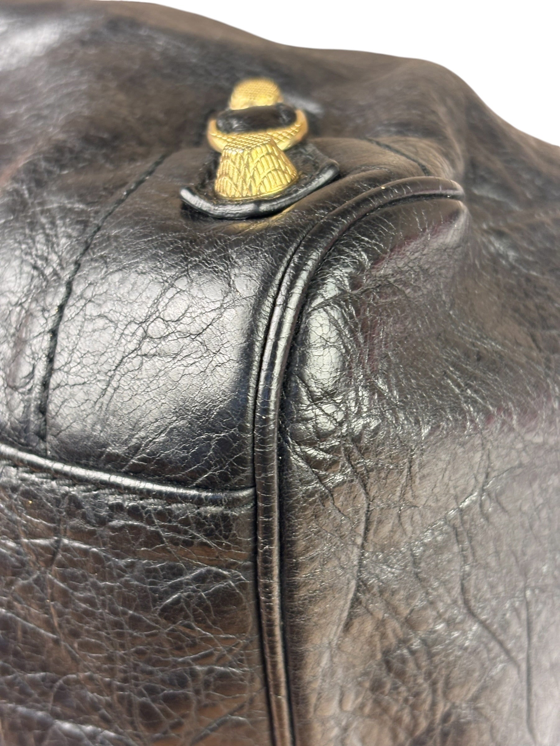 Balenciaga Black Leather Giant 12 City Bag