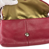 Coach Burgundy Pebbled Leather Flap Pochette
