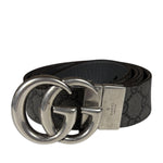 Gucci Belt Reversible Black GG Supreme/Black Silver Hardware