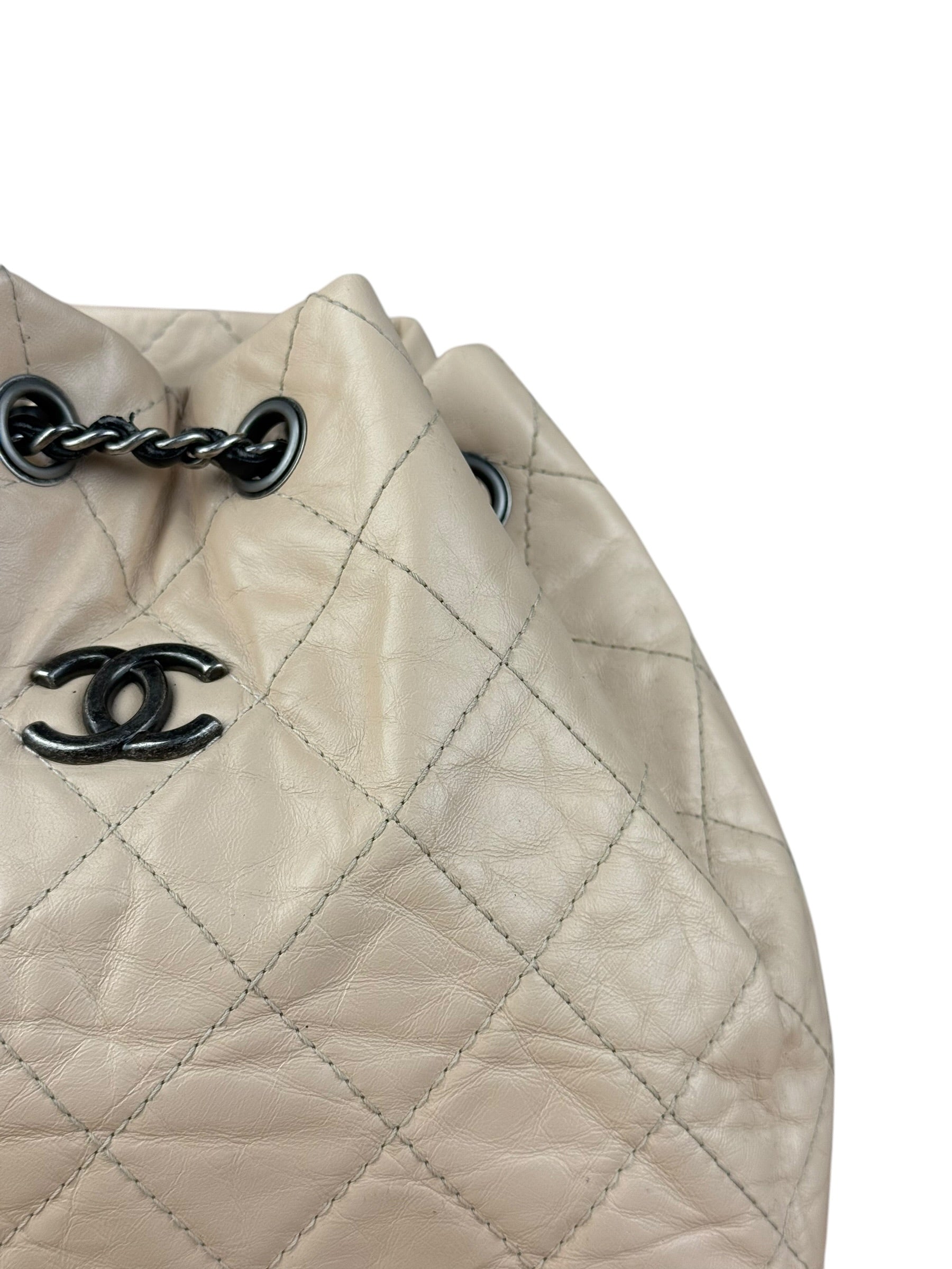 Chanel Beige Gabrielle Quilted Two-Tone Chain Backpack 2018