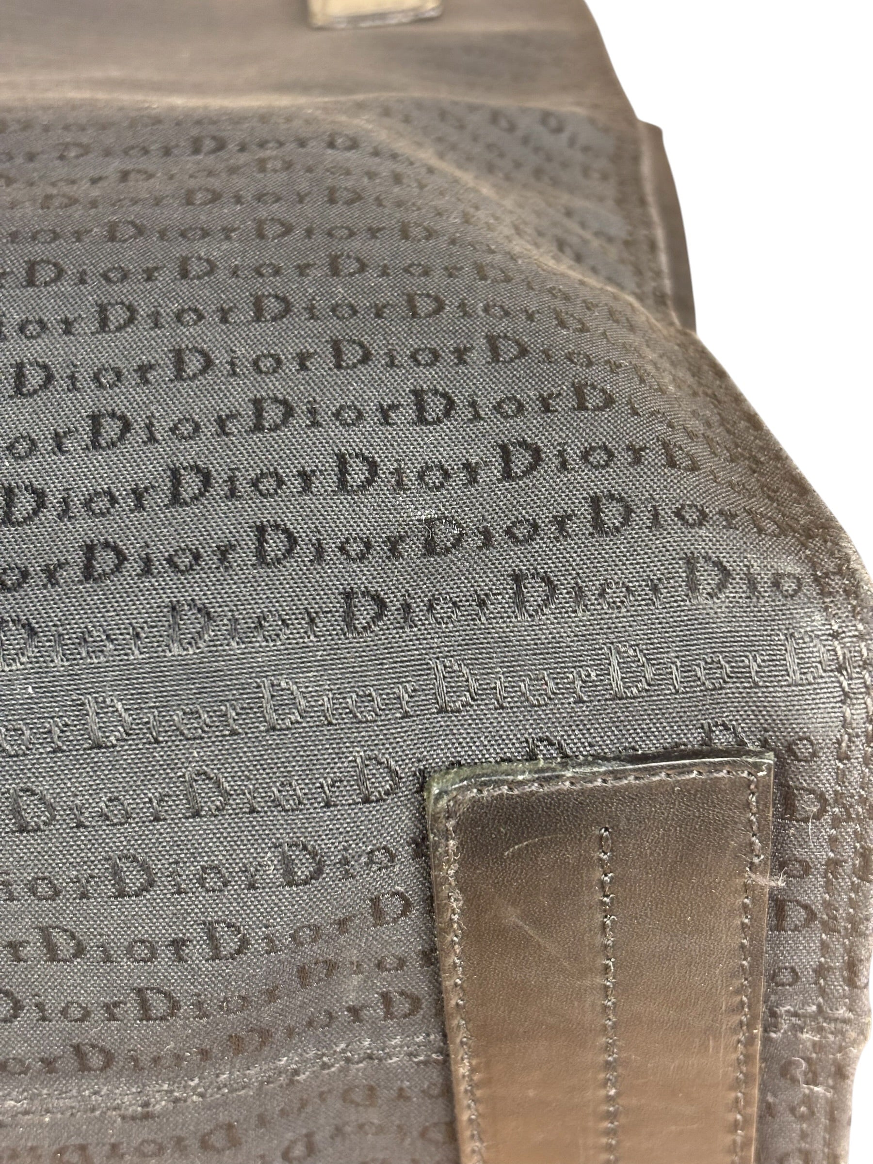 Christian Dior Vintage Black Logo Print Canvas Tote