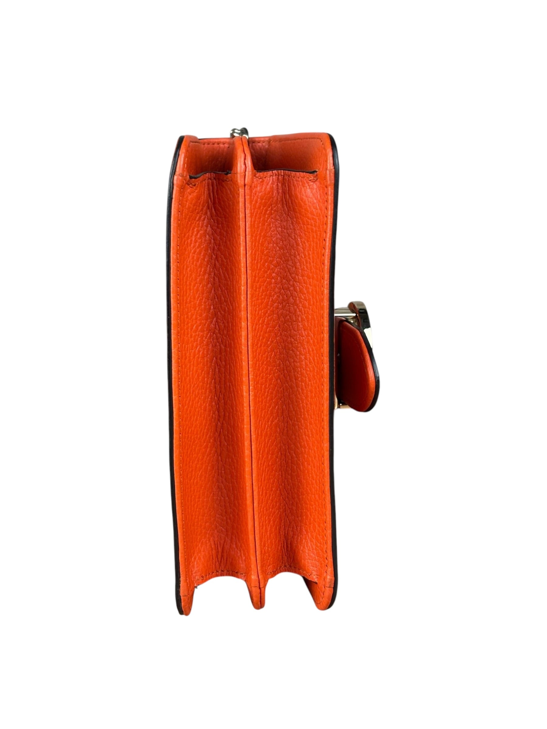 Gucci Orange Leather G Dollar Interlocking Small Shoulder Bag