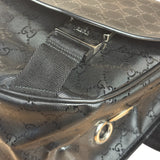 Gucci Black PVC GG Imprime Web Buckle Messenger Bag