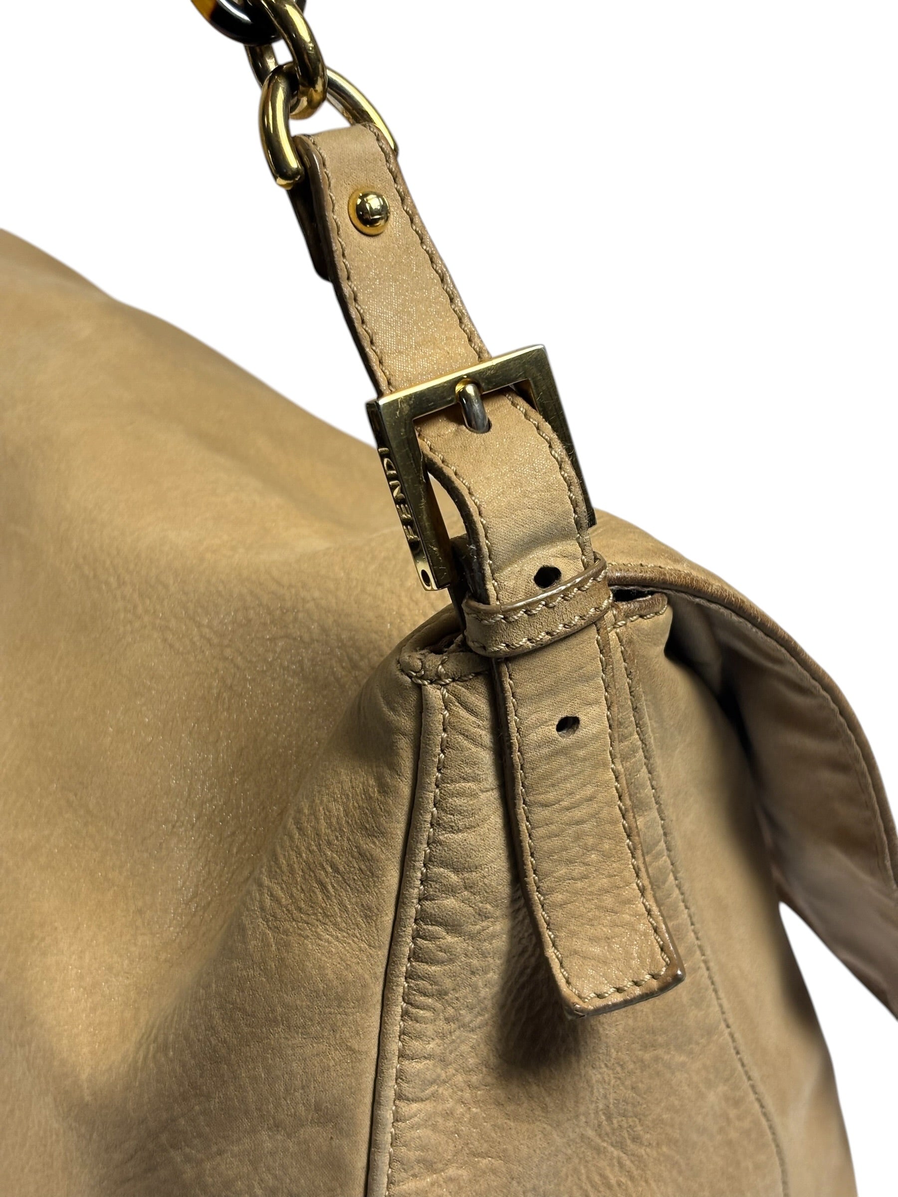 Fendi Beige Leather Mamma Baguette