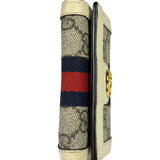 Gucci Beige Leather Trim Ophidia GG Supreme Card Case