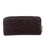Saint Laurent Plum Chevron Leather Long Zip Wallet