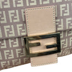Fendi Pastel Pink Leather Trim Zucca Flap Vitello Tube Messenger Bag