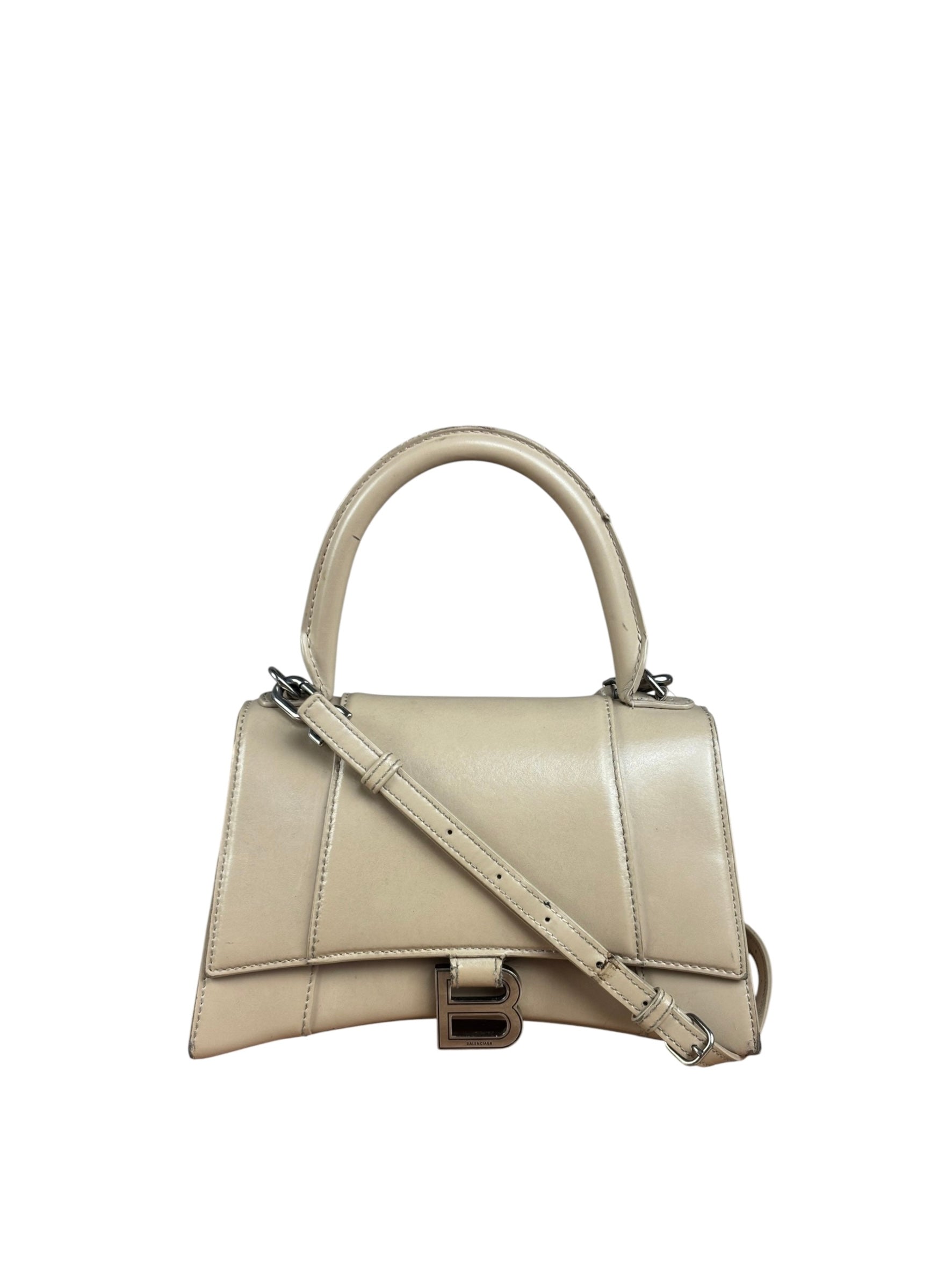 Balenciaga Beige Hourglass Top Handle Bag