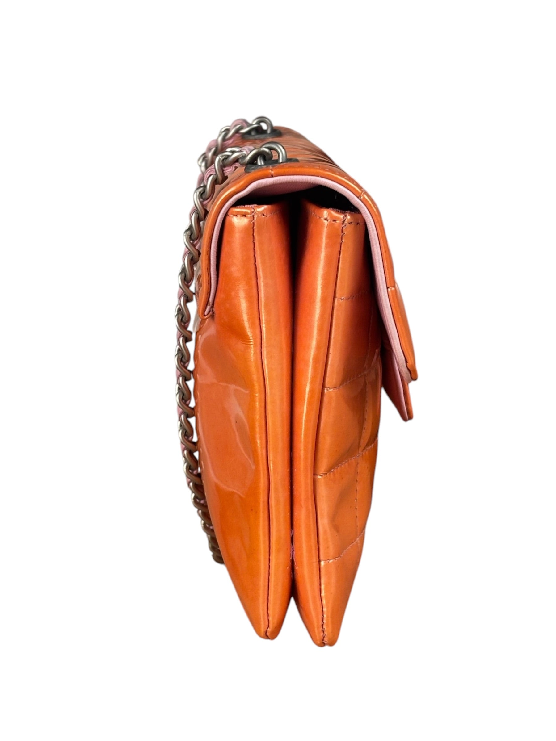 Chanel Orange/Pink Chocolate Bar Keyboard Digital Flap Shoulder Bag 2001