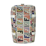 Fendi Beige Leather Multicolor Zucca Forever Boston Bag
