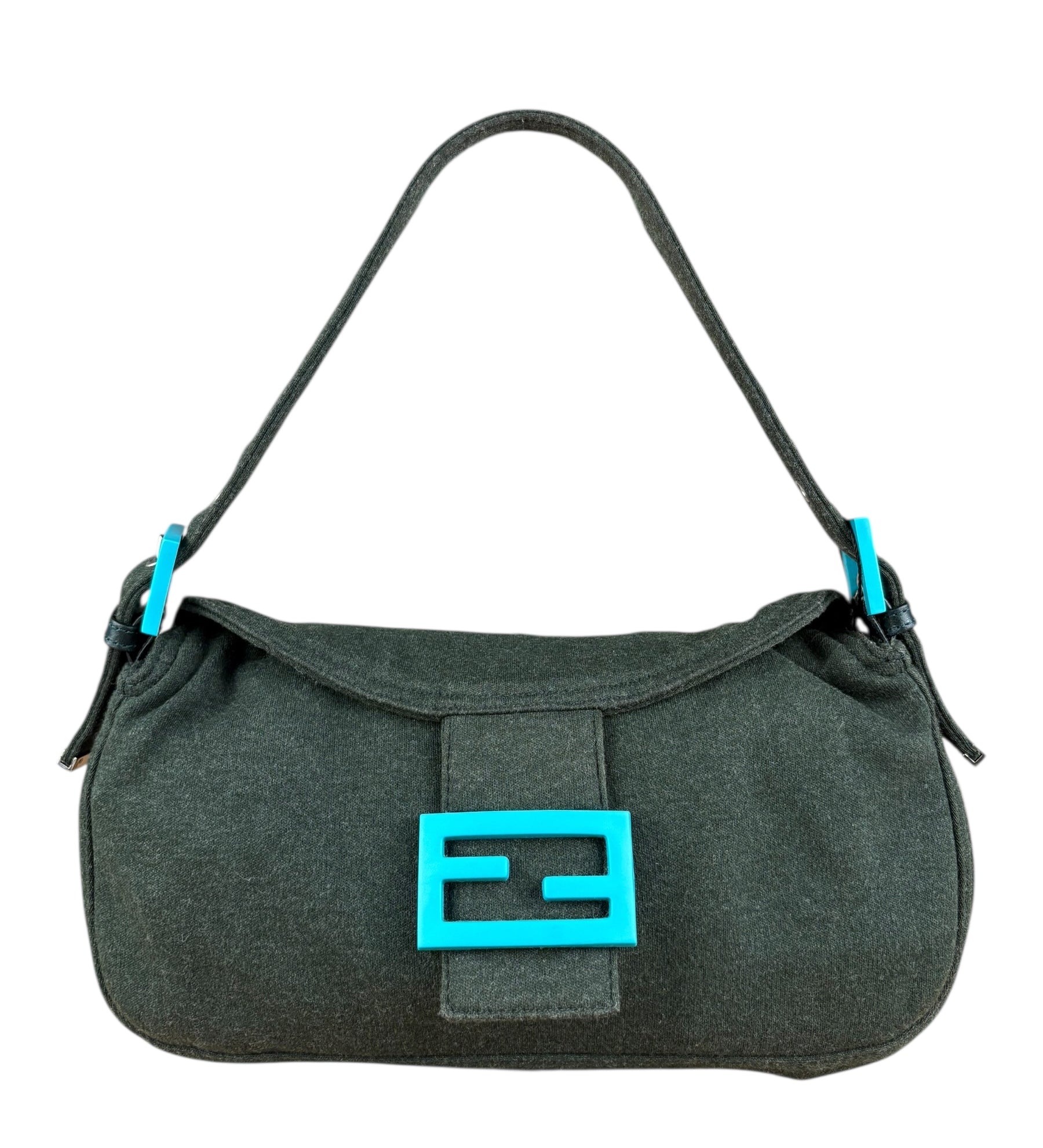 Fendi Green FF Cotton Baguette