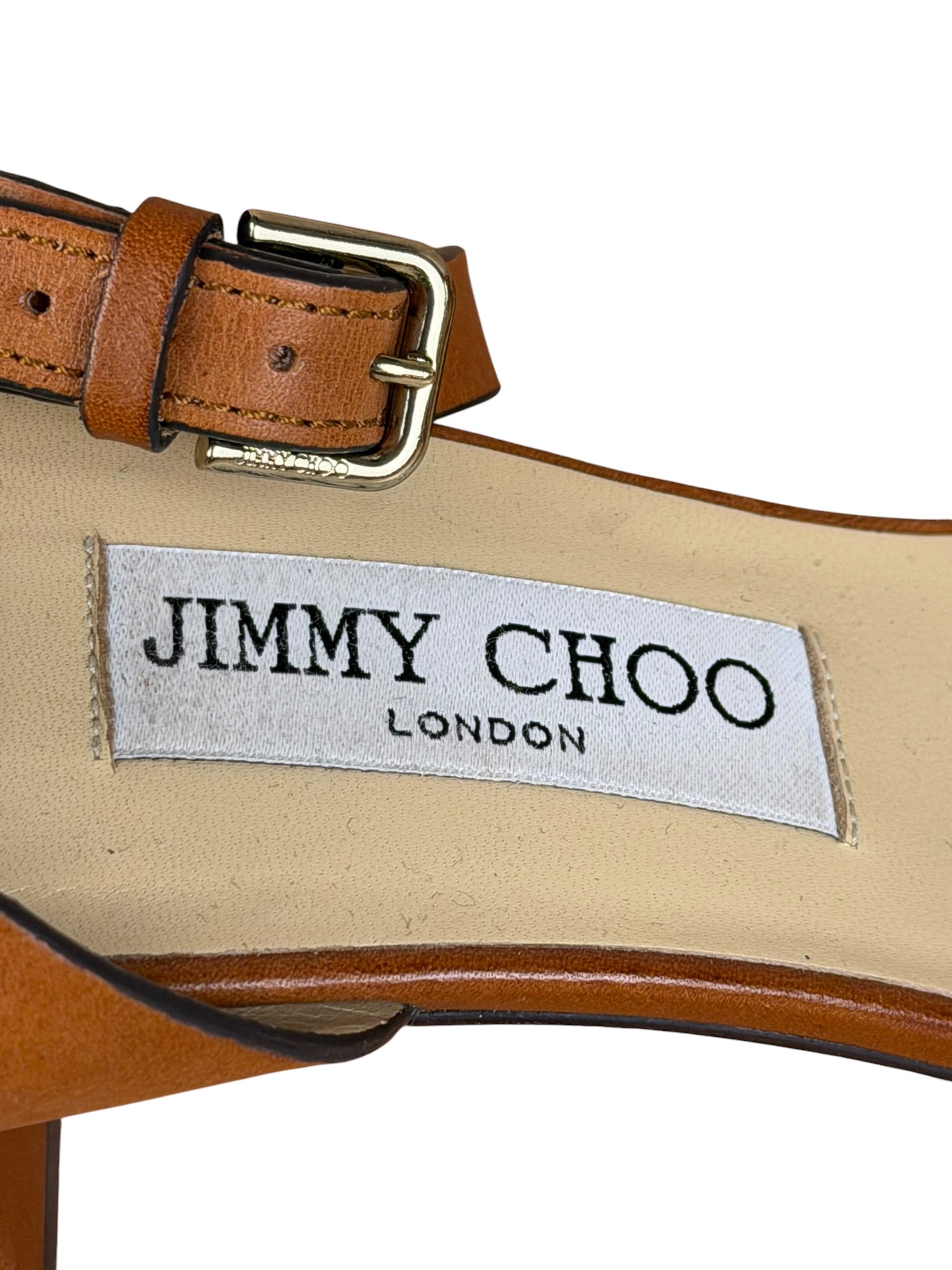 Jimmy Choo Brown Vachetta Leather Sandals