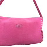 Celine Vintage Pink Suede Poulbot Shoulder Bag