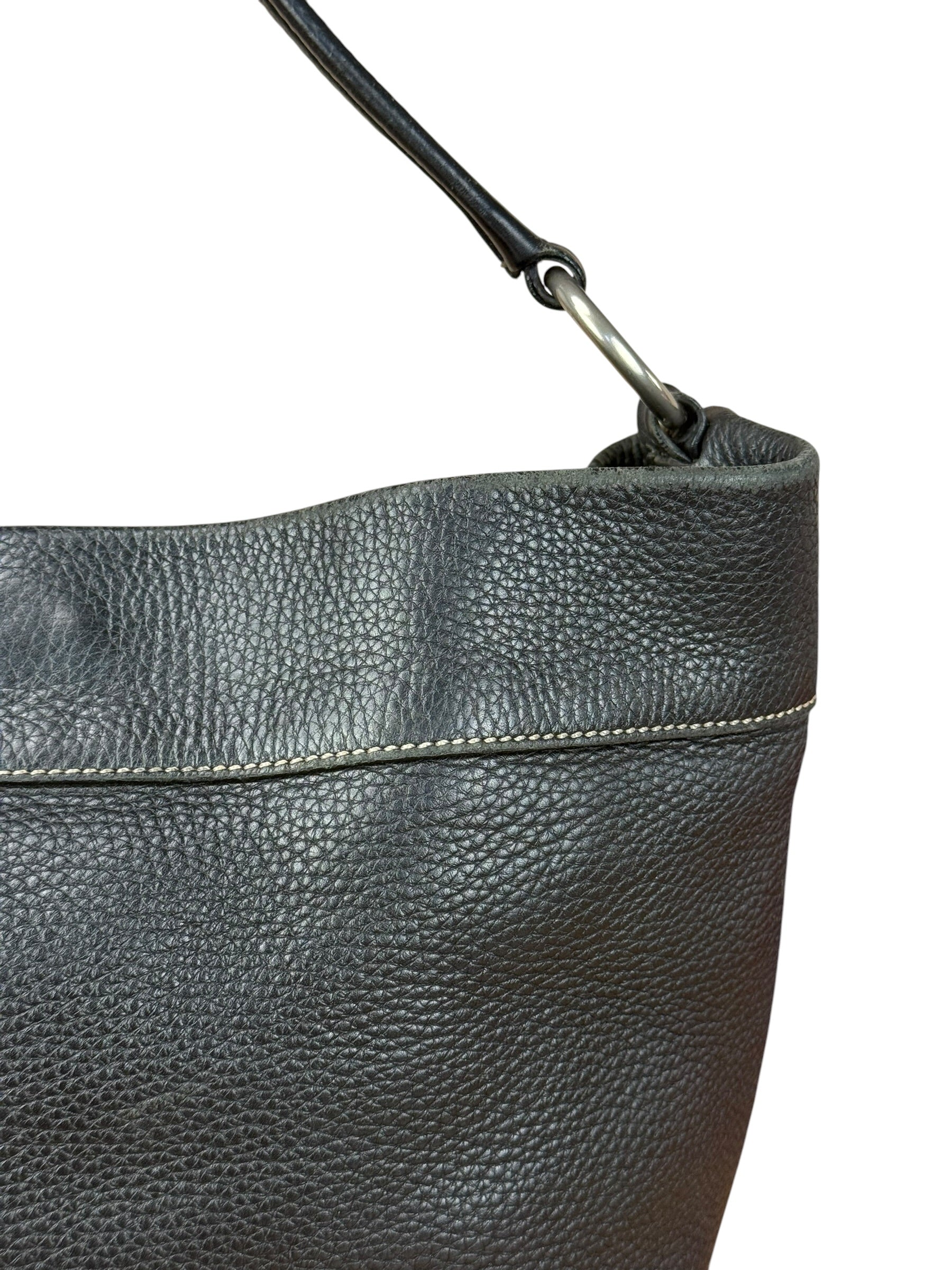 Prada Vintage Black Pebbled Leather Hobo Bag