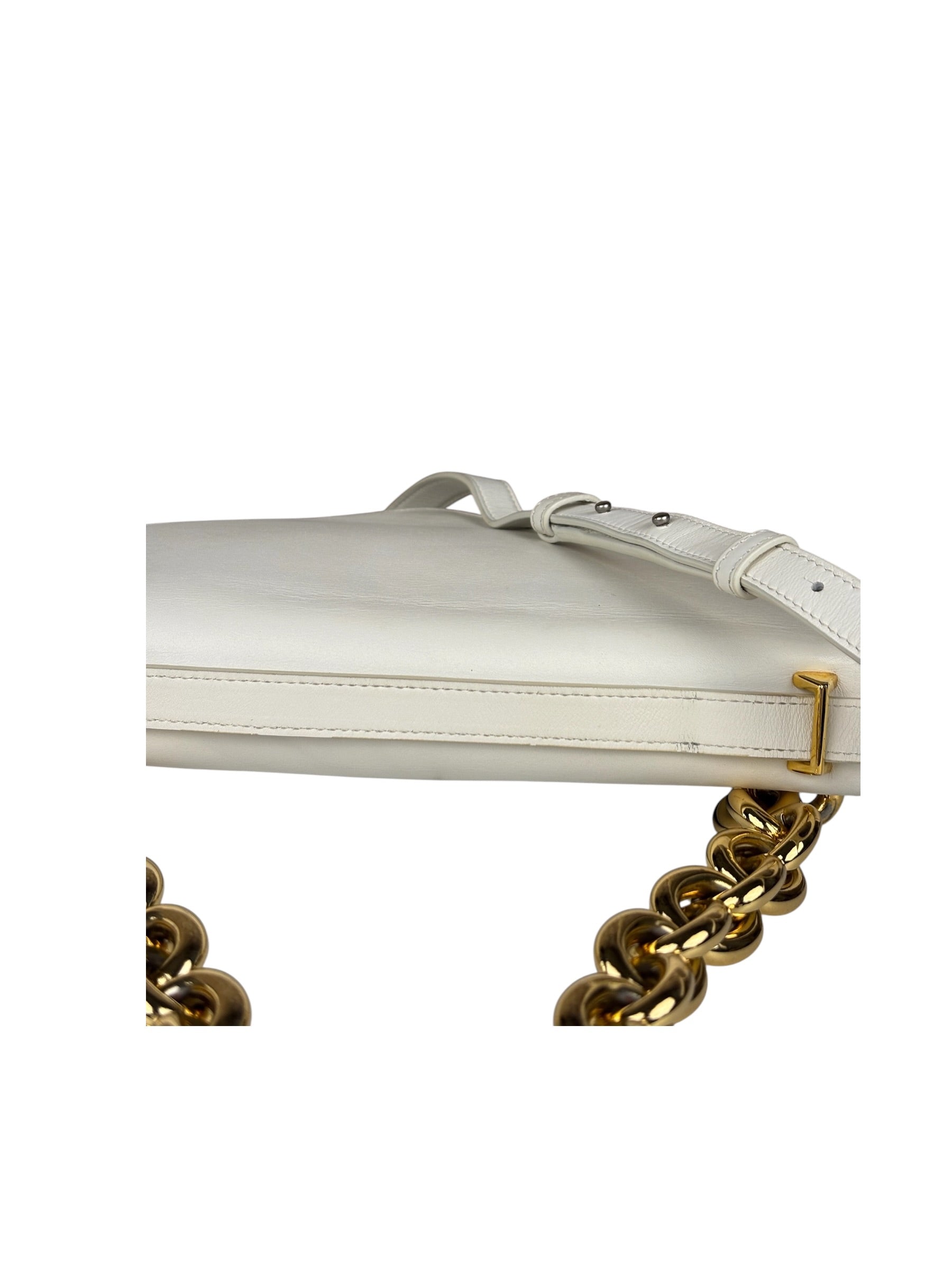 Bottega Veneta White Leather Mount Shoulder Bag