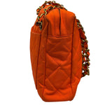 Chanel Orange Quilted Nylon Classic Jersey Camera Bag 2012