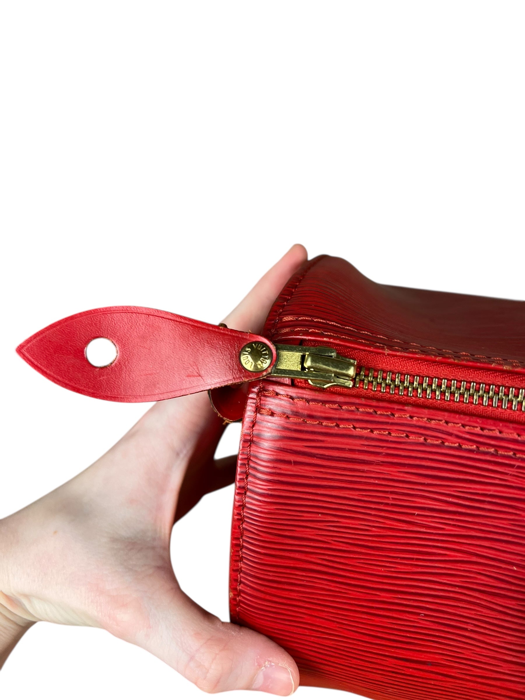 Louis Vuitton Red Epi Speedy 35