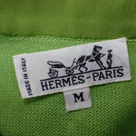 Hermes Silk Green Saddle Print Collared Blouse