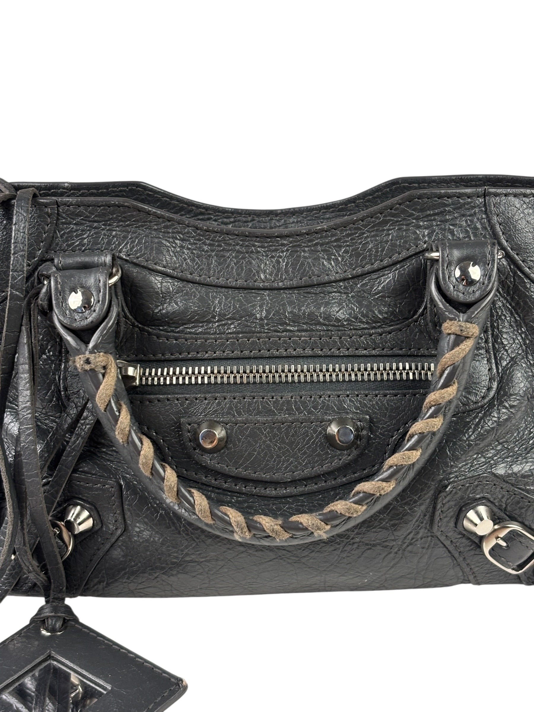 Balenciaga Grey Calfskin Mini Le City Bag