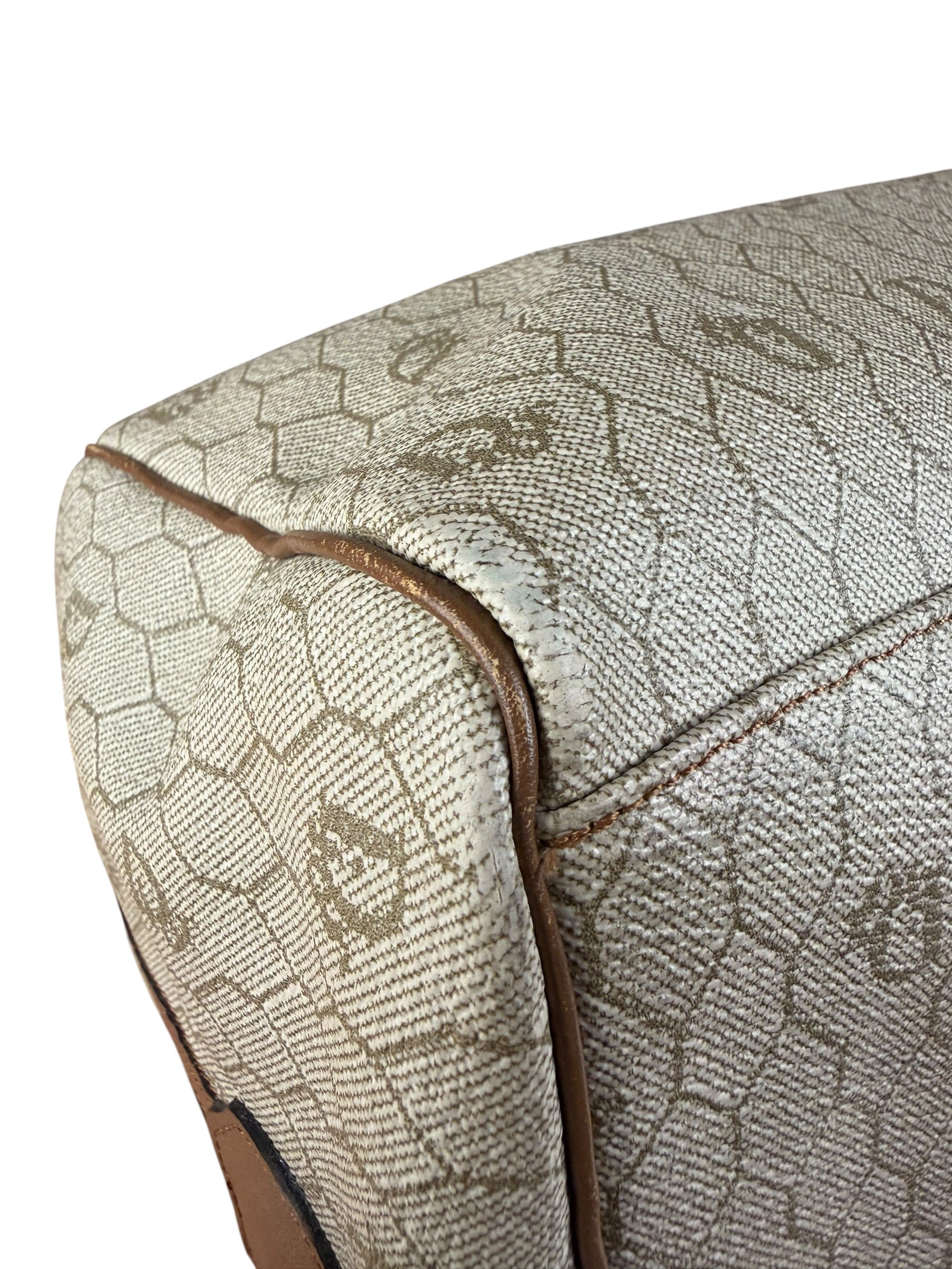 Christian Dior Vintage Beige Honeycomb Boston Bag