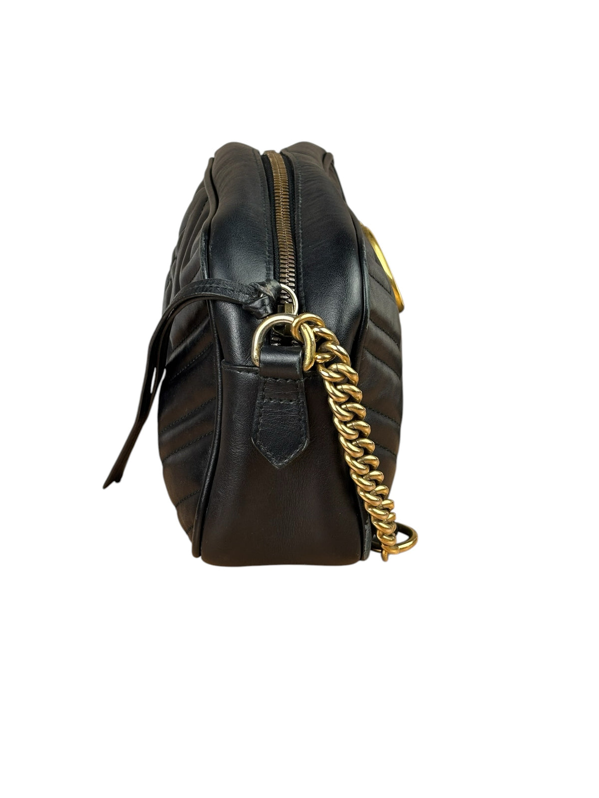 Gucci Black Leather Marmont Small Camera Bag