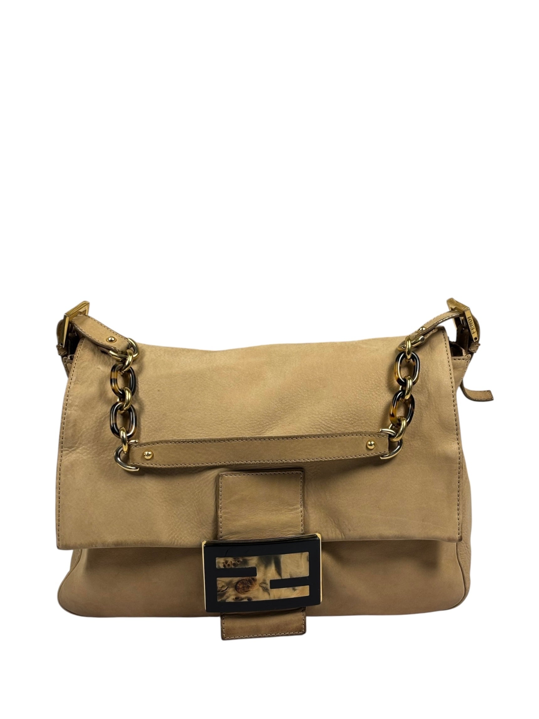 Fendi Beige Leather Mamma Baguette