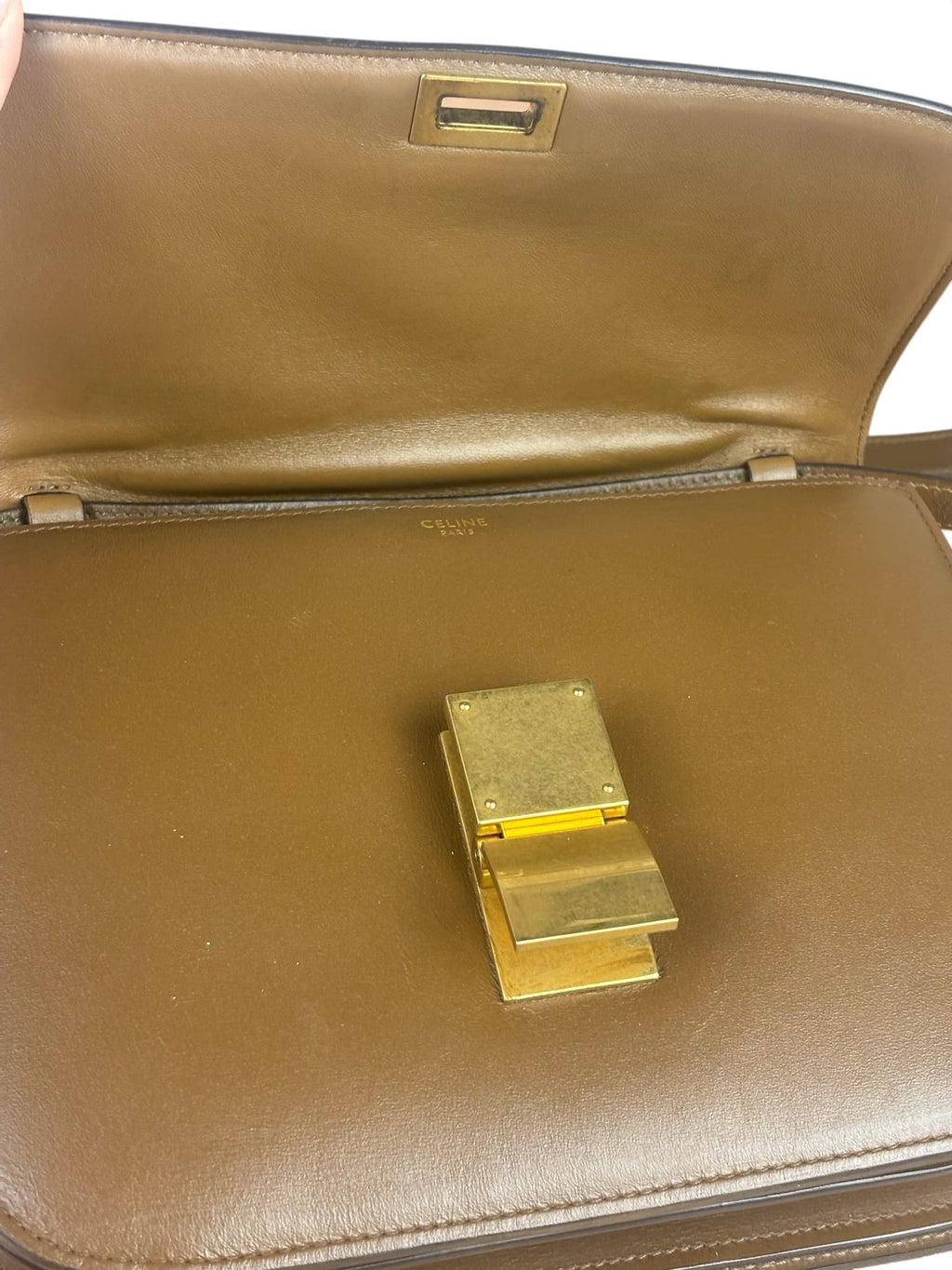 Celine Brown Leather Medium Classic Box Bag