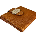 Fendi Bronze Bi-Fold Pebbled Leather Wallet